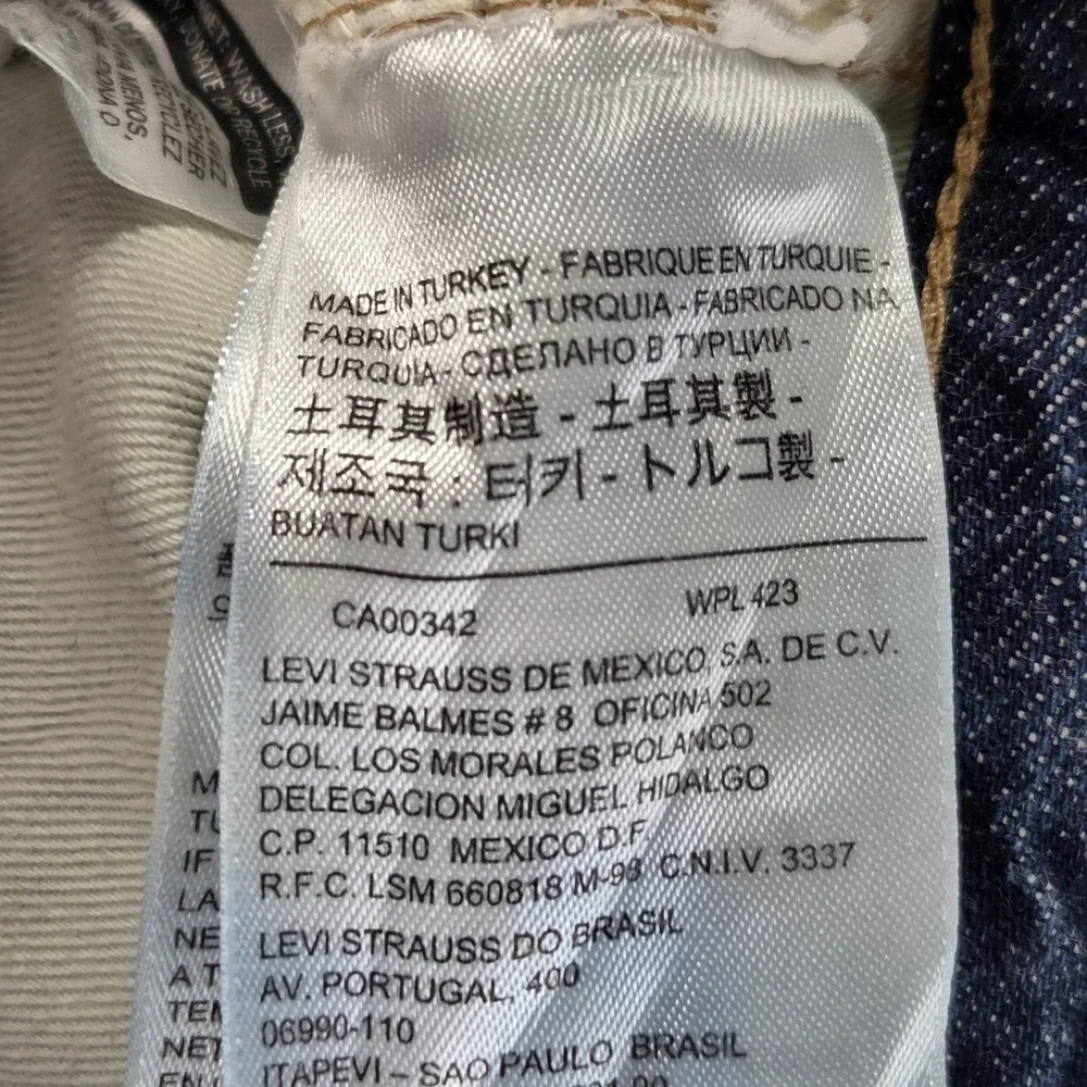 Levis 501 Jeans Mens Blue Selvedge LVC Raw Hem Destroyed Honeycomb Fits 29x24